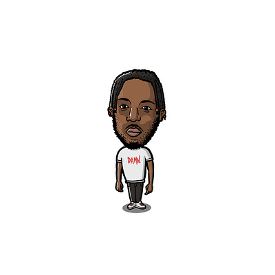 KENDRICK LAMAR cartoon cartoon character cartoon illustration cartooning character design illustration k dot k dot kendrick lamar kendricklamar miniature character miniature design portrait procreate rapper top dawg