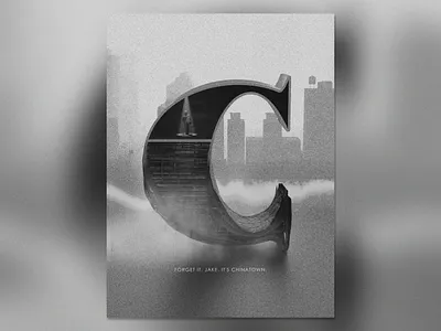 The C letter 3d blender design letter movie alphabet poster