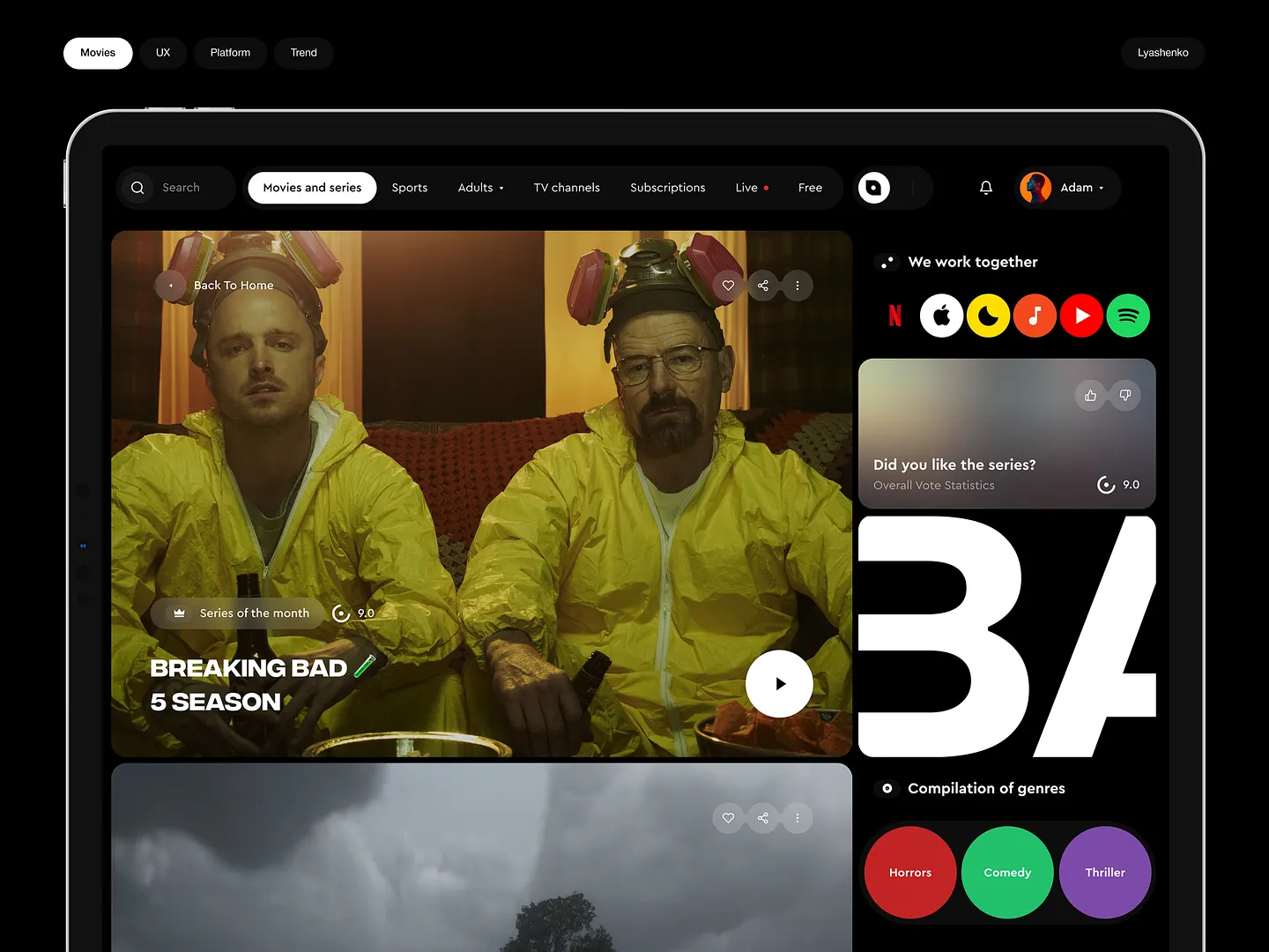 Innovative TV Website Design for Streaming Platforms