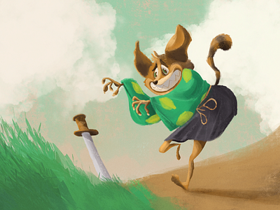 Samurai fox animal animals cartoon cat character fox illustration procreate samurai sword warrior
