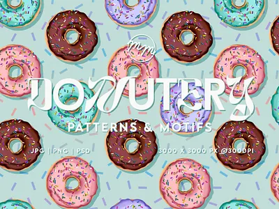 Donutery patterns and motifs apparel art art work branding design dessert donut doughnut fabric food art illustration pattern pink sprinkles