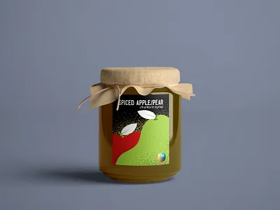 Label Design for m 2d 2d art 2d illustration apple brand branding design digital digital art graphic design identity branding illustration label label design minimal modern pear product product design vector