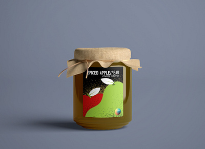 Label Design for m 2d 2d art 2d illustration apple brand branding design digital digital art graphic design identity branding illustration label label design minimal modern pear product product design vector