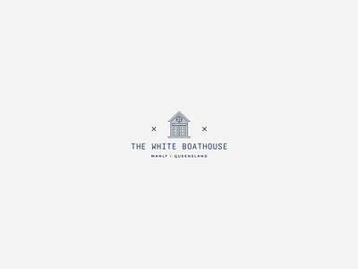 The White Boathouse anchor boathouse branding coastal design illustration logo monogram