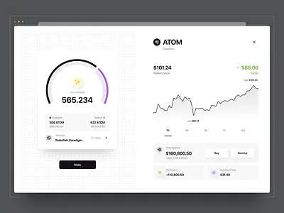 Web3 portfolio: Asset detail page crypto cryptocurrency defi interface portfolio product design staking ui wallet web3