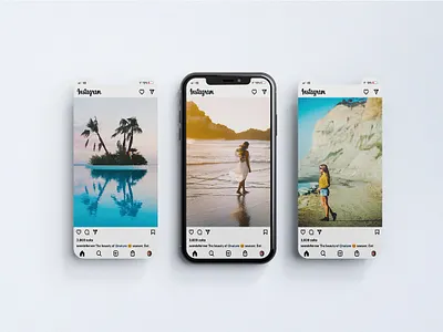 Mobile Mockups Social Media 3d branding graphic design logo network post ui