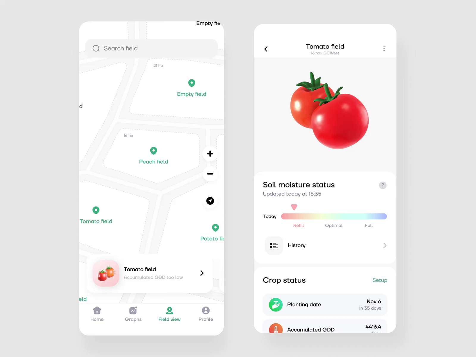 Farming App Concept by Dmitry Lauretsky for Ronas IT UI/UX Team on