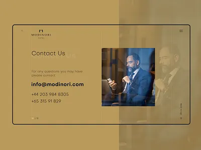 Modinori Hotel Project | Website Design GOLD blockchain hotel innovation luxury minimal
