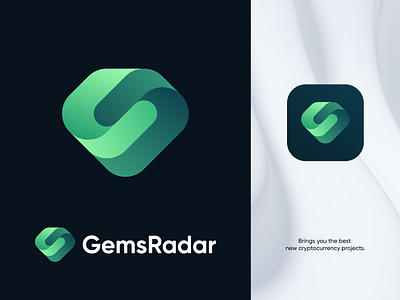 GemsRadar - Approved Logo app blockchain brand branding connection crypto crypto directory cryptocurrency diamond flow gem identity live chart trading logo platform profit radar symbol votes wallet