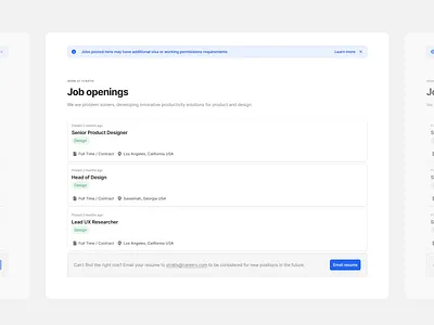Job board banner board clean component design design system interface job kit minimal product saas search simple tech ui ui design ui kit ux ux design