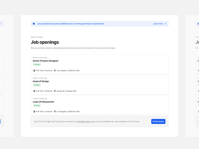 Job board banner board clean component design design system interface job kit minimal product saas search simple tech ui ui design ui kit ux ux design