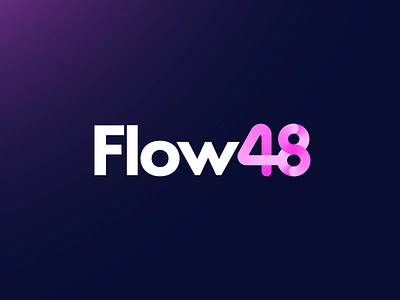 Flow48 Final Logo Design for FinTech Startup app website web brand identity branding capital financial finance flow flowing funds funding gradient gradients logo mark symbol icon mihai dolganiuc design network global number digital cyber virtual operation bank banking system pay payments revenue funds business startup tech it technology transaction transfer money send type typography text custom wire