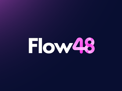 Flow48 Final Logo Design for FinTech Startup app website web brand identity branding capital financial finance flow flowing funds funding gradient gradients logo mark symbol icon mihai dolganiuc design network global number digital cyber virtual operation bank banking system pay payments revenue funds business startup tech it technology transaction transfer money send type typography text custom wire
