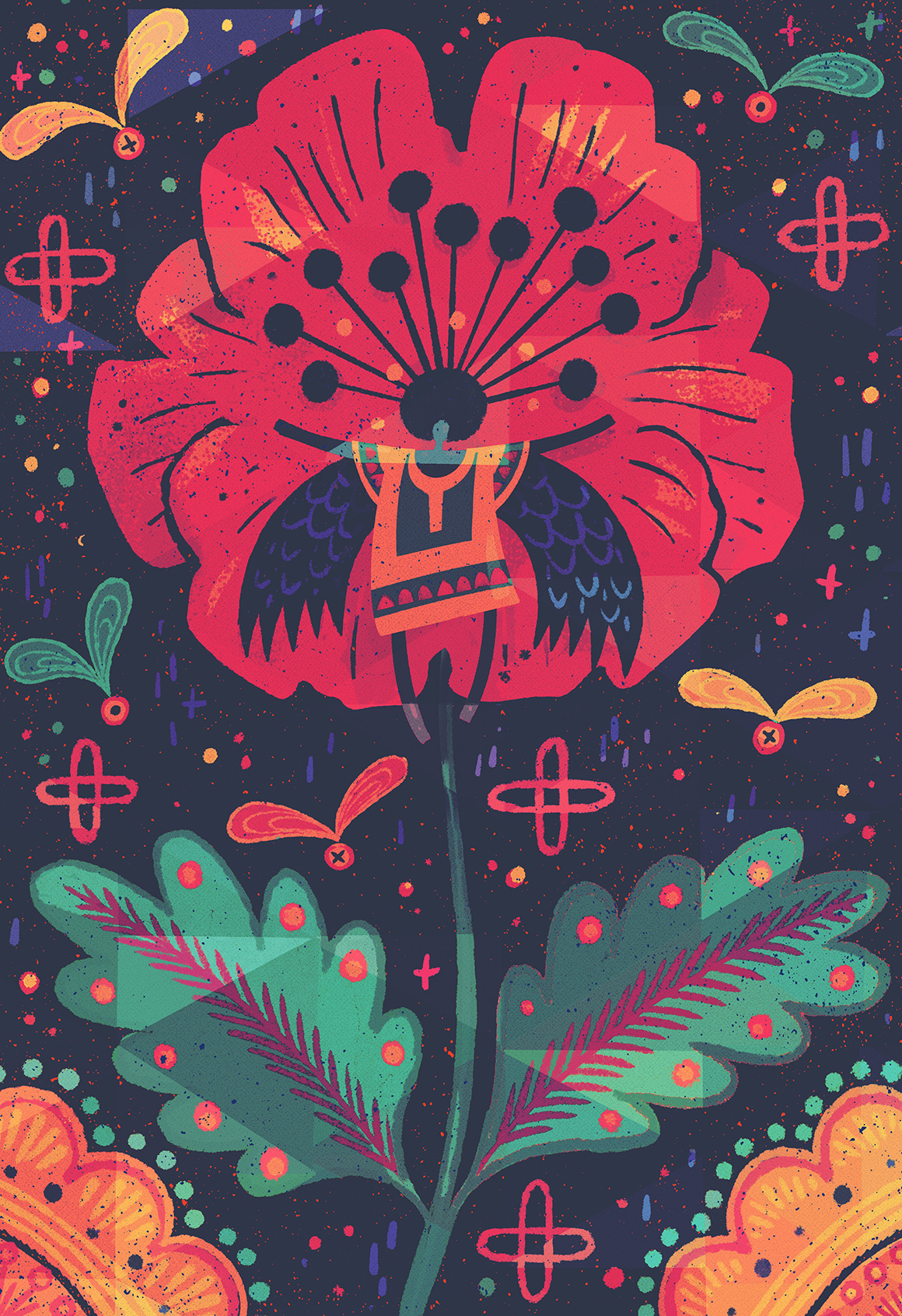 P O P P Y 40winks art buy character exhibit exhibition giclee illustrated illustration nature poppy prints shop stevesimpson store