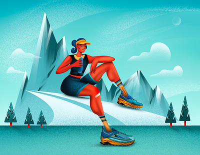 Altra Trail Runner altra digitalart drawing fitgirl fitness healthy illustration illustrator logo mountaineer mountains muscular outdoor procreate runninshoes trailrun trailrunner trailrunning