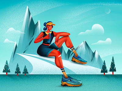 Altra Trail Runner altra digitalart drawing fitgirl fitness healthy illustration illustrator logo mountaineer mountains muscular outdoor procreate runninshoes trailrun trailrunner trailrunning