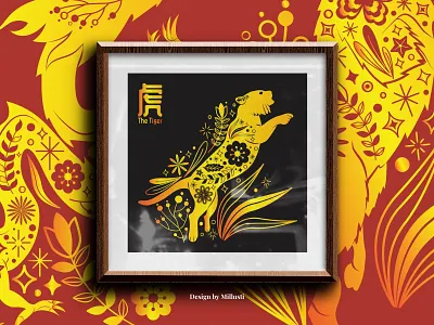 The Tiger - Chinese Astrology Zodiac Sign Shio animal asian china chinese astrology chinese new year graphic design japanese lion tiger tribal animal tribal tattoo typography zodiac sign