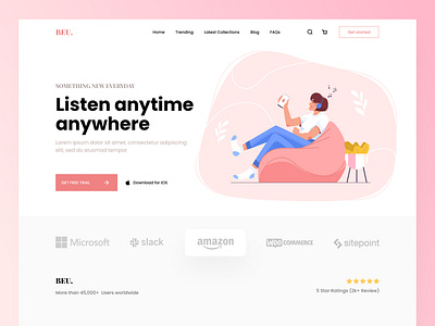 BEU Music Landing Page design graphic design landingpage music ui productdesign streamingui ui websitedesign websiteui