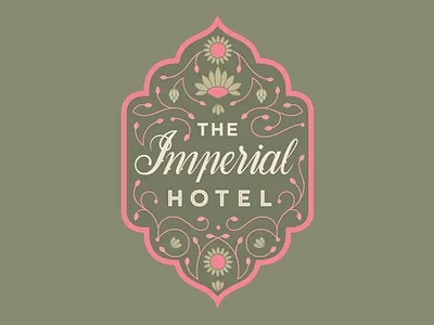 Imagined Hotel, The Imperial branding decorative illustration design floral illustration folk art graphic design hotel design illustration vector vintage illustration