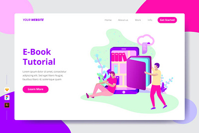 FREE E-Book Tutorial - Landing Page app branding design distance e book graphic design internet landing landing page learning online motion graphics online education online learning tutorial ui ui design ux ux design vector website