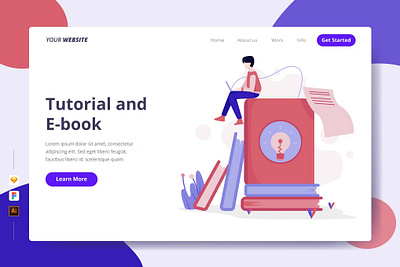 FREE Tutorial and E-book - Landing Page app branding design distance e book graphic design internet landing landing page learning online motion graphics online education online learning tutorial ui ui design ux ux design vector website