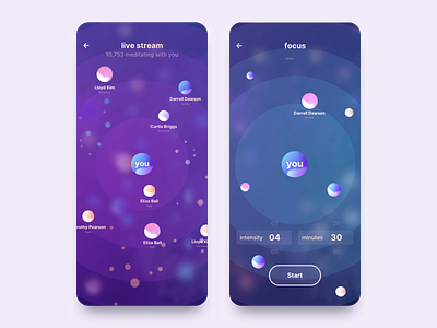 we.meditate app clean colorful design gradient interactive meditation mind minimal spirit ui ux