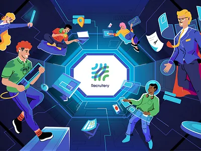 Recruitery Illustration office teamwork