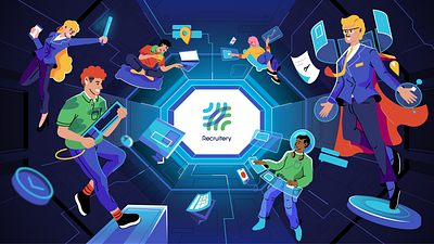 Recruitery Illustration office teamwork