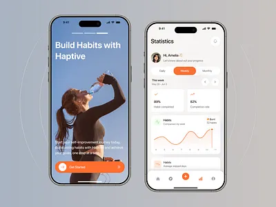 Habit Tracker Mobile App android animated animation app design goals habit tracker habits ios mobile mobile app mobile interface mobile ui motion motion design motion graphics online purrweb ui uz