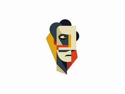 Geometric Man Logo abstract branding character colorful cubism design face geometric identity illustration logo man mark mascot people portrait premium surrealist symbol vector