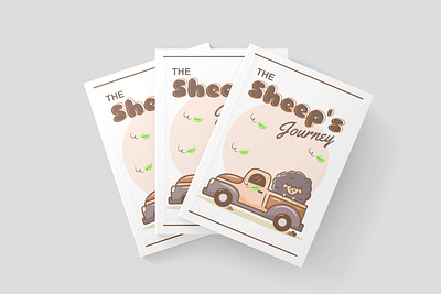 The Sheep's Journey Book cover book cover car cartoon cute goat illustration journey sheep wind