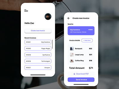 #046 Invoice App Design 046 app branding daily ui design illustration invoice invoice app ios logo typography ui ux vector