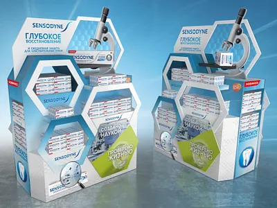 Sensodyne cardboard pallet branding cardboard design fmcg graphic design gsk pallet popai pos posm product design sensodyne