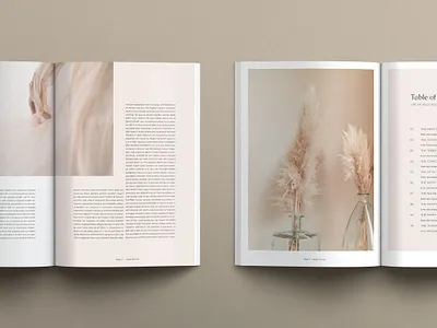 Siena Magazine and Lookbook Templates branding clean cover feminine lookbook magazine minimal mockup modern mood print shadows spread template warm