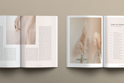 Siena Magazine and Lookbook Templates branding clean cover feminine lookbook magazine minimal mockup modern mood print shadows spread template warm