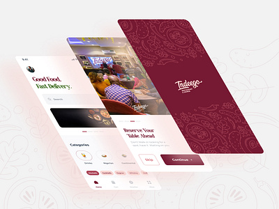 Indeego Restaurant and Lounge Mobile app app ui branding clean design figma food ui illustration interface interfacedesign logo mobile app design mobile app ui mobile ui product design prototype restaurant ui ui ui design uiux