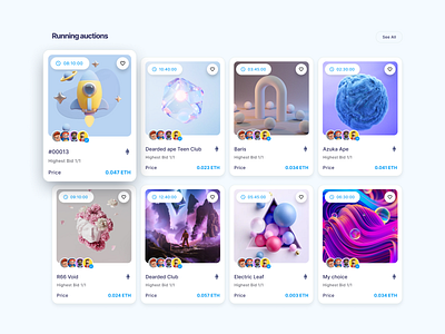 Running auctions design minimal nft opensea sergushkin ui ux web website