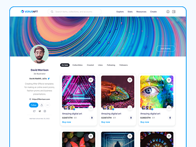 User profile | NFT Marketplace design minimal nft sergushkin ui user profile ux web website