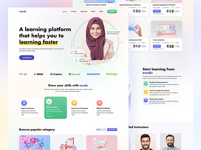 Online Course - Landing Page course courses design education elearning homepage landing page landing page design learn learning lms mentor online course online learning school student ui ux web design