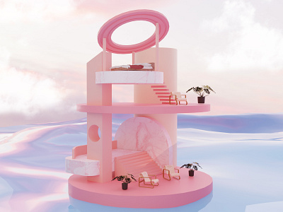 Relaxing Water Home 2.0 3d artist 3d modeling design ui
