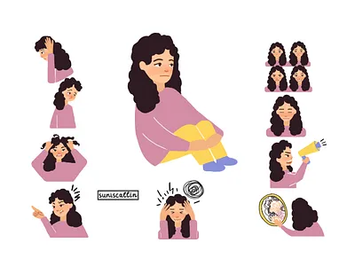 Symptoms of Borderline Personality Disorder 2d art character design characters design illustration