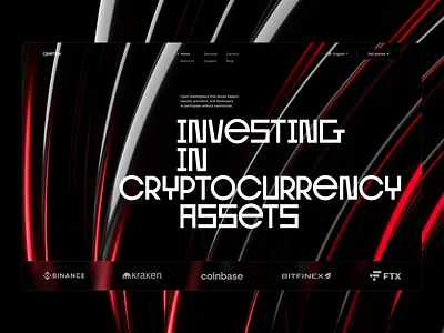 Cryptocurrency Landing page 3d black crypto cryptocurrency dark landing landing page landing page red site ui ui design uiux web web 3.0 web design web design web site webdesign website