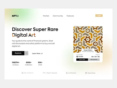 NFT.X - NFT Website Exploration crypto cryptoart design exploration landing page nft ui ux web