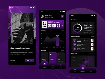 Fitness & Health Tracker. activity clean creative exercise fitness gym health interface ios sport tracker trainer ui ux wellness workout