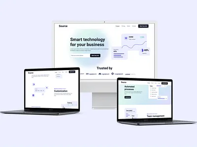 Source ~ Desktop beautiful dashboard design feature page landing page product page technology ui website