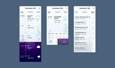 Design Challenge - Weather App ui ux weather app