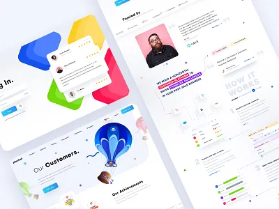 Planhat design illustration landing light ui ux web web design