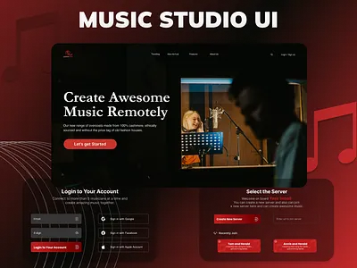 Music Studio Ui Design app branding design graphic design illustration logo typography ui ux vector