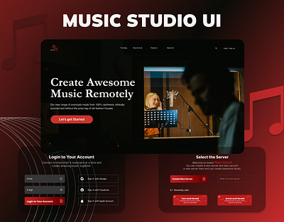 Music Studio Ui Design app branding design graphic design illustration logo typography ui ux vector