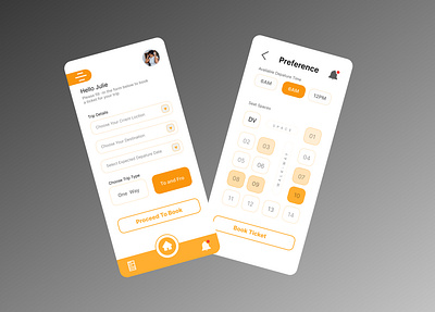 Ticket booker app design app design illustration ui ux